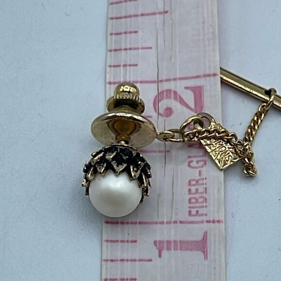 Vintage Emmons faux pearl tie tac. - Picture 3 of 5